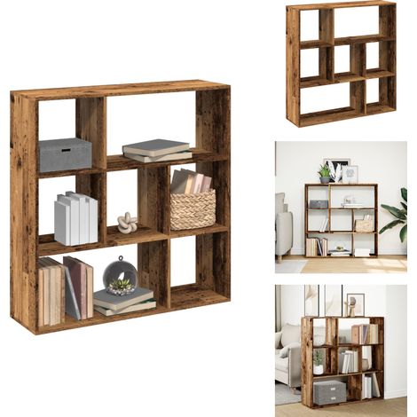 Raumteiler-Bücherregal Altholz-Optik 102x29x103,5 cm - Raumteiler - Raumtrenner - Bücherregal - Raumteiler Bücherregal (1/5)