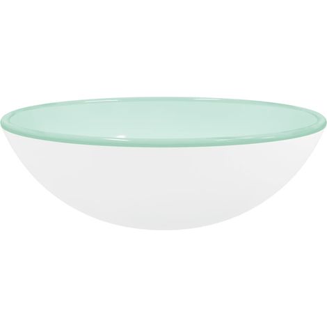 Lavabo vasque à poser Luxueux, Verre trempé Bac à laver, 42x14 cm Blanc OIB8215E (1/5)
