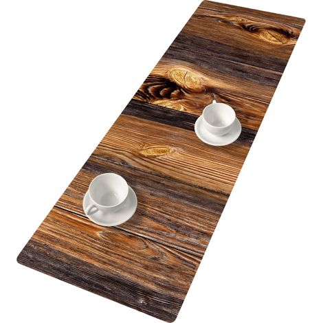 Runner da tavola in legno 115x40 cm - Feltro ecologico, protezione per il tavolo, motivo decorativo, Bertoni (1/3)