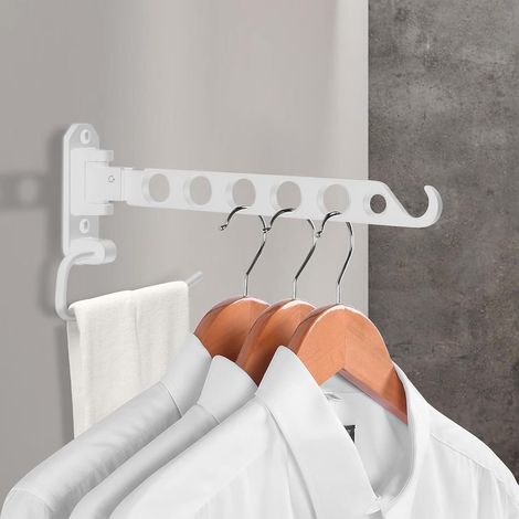 Étendoir à linge mural pliable, étendoir portable en aluminium, étendoir pliable peu encombrant, idéal pour la chambre et la salle de bain. (1/3)