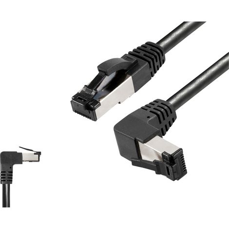 BKL Electronic 144023 RJ45 Patchkabel CAT 8.1 S/FTP 1 m Schwarz Halogenfrei 1 St.