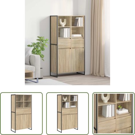 vidaXL Vitrina Sonoma 81 x 36 x 150.5 cm Madera de ingeniería (1/5)