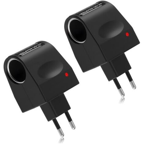 2 Stück 240V Auf 12V 1A Adapter Zigarettenanzünder Steckdose 10W, AC Auf DC Spannungswandler mit EU-Stecker, 12V Netzteil Zigarettenanzünder für Autozubehör GPS Dashcam Fahrrekorder (1/5)