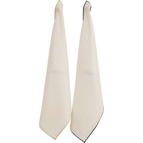 Set di 2 strofinacci waffle 70x45cm in cotone bianco - Atmosphera créateur d'intérieur
