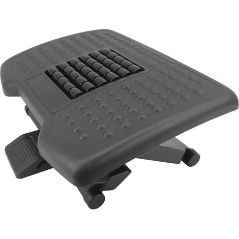 Repose-pieds réglable en plastique ABS noir – Surface de massage texturée – Hauteur ajustable 110/140/170 mm – Pour bureaux et espaces d'étude – (1/5)