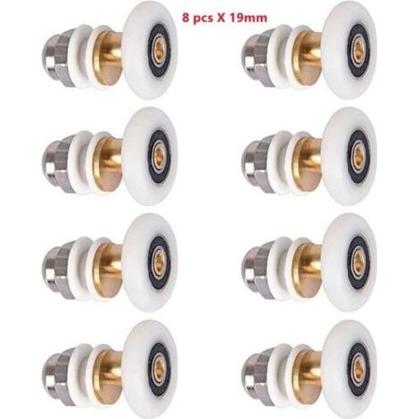 8 X 19mm Roulettes Porte de Douche Roue Porte Coulissante Douche en Laiton (1/4)