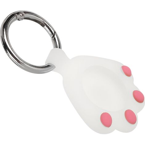 Coque en silicone lumineuse anti-rayures avec boucle pour iOS, motif dessin animé, compatible avec l'iPhone Locator, blanche. (1/5)