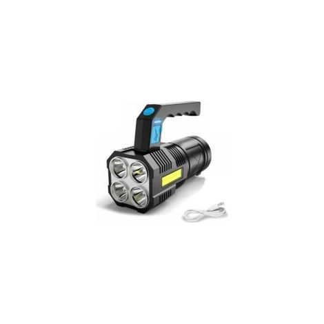 Torcia LED ultra potente ricaricabile COB torcia da lavoro impermeabile e 4 modalità torcia di emergenza portatile per escursionismo. pesca. campeggio