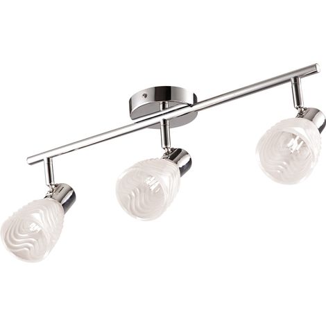Plafonnier orientable métal chrome/blanc Kaja Hugo 3xE14 (1/2)