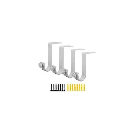Lot de 4 supports de fixation plafond tringle à rideaux 25mm – Fer haute qualité – Longueur 7,5cm – Largeur 1,5cm – Finition blanche