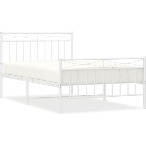 Maison Exclusive - Giroletto con Testiera e Pediera Metallo Bianco 100x200 cm (1/5)