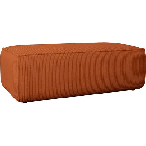 Pouf in Velluto a coste Terracotta - AMELIA