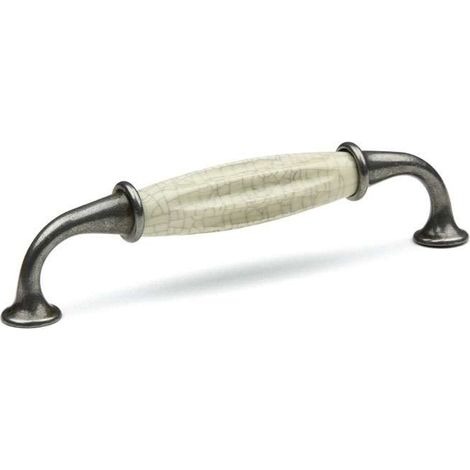 Cyclingcolors – Poignée de meuble en métal finition porcelaine – Entraxe 128mm – Longueur 138mm – Hauteur 34mm – Pour placard, porte, armoire, tiroir, buffet, commode
