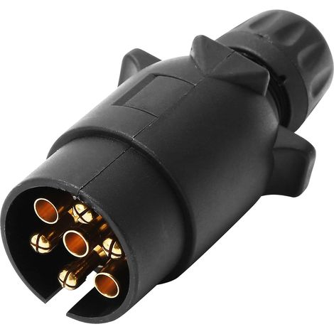 Prise Mâle Remorque 7 Broches 12V Étanche - Connecteur de Remorquage pour Caravane, Voiture et Camion AGRISHOP (1/5)