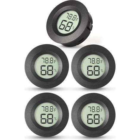 5x thermomètre, hygromètre intérieur, numérique, ℃/℉, micro hygromètre intérieur, pour réfrigérateur intérieur, salon, cave à vin, serre.
