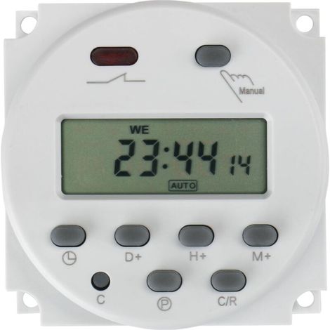 CN101A Entrée DC/AC 12V, Tension 220V 16A Digital LCD Power Programmable Timer, Relais temporisé 17 Fois par Jour et par Semaine (1/5)