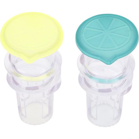 2 presse-citrons avec couvercle à visser, mini presse-agrumes manuel portable en PP avec couvercle pour condiments et cuisine. (1/5)