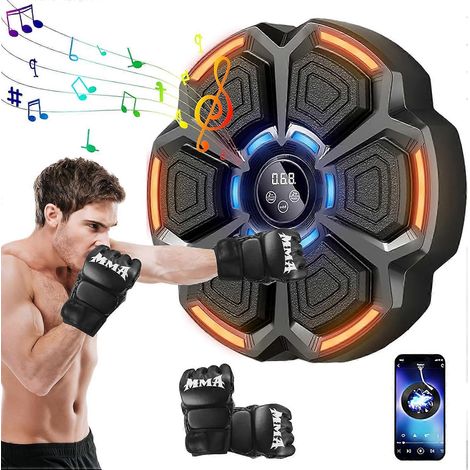 Machine de boxe musicale intelligente LED Bluetooth avec gants de boxe, cible murale, 9 modes de vitesse et mode comptage pour adultes et enfants (1/5)