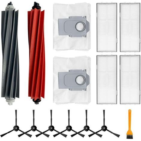 FENOPLASTICAFOREHILL Kit accessoires pour Roborock S8+, S8 Pro Ultra Robot Aspirateur Pices de rechange, 2 brosses en caoutchouc, 2 sacs poussire, 6 brosses latrales, 4 filtres, 1 brosse (1/5)