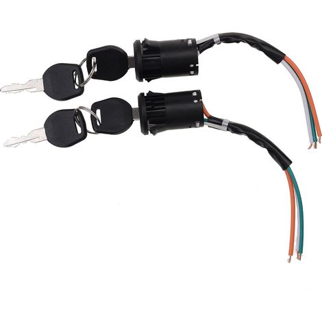 2 Set 3 Fils Interrupteur d'allumage à clé Remplacement pour Motos Dirtbike ATV Quad Go Kart PitBike (1/5)