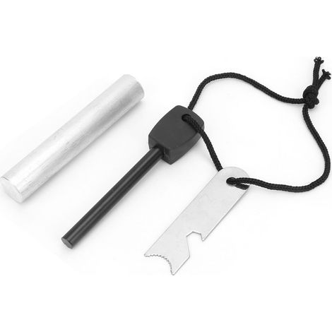 Grattoir portable 2 en 1 en acier inoxydable, tige de silex, barre de magnésium 18 x 100 mm (1/5)