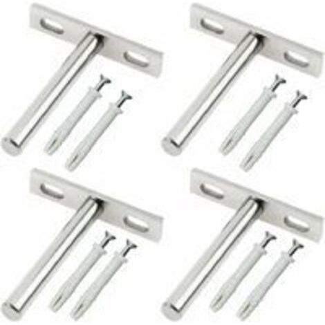 Soportes metálicos flotantes para estantes de 79 mm, soportes para estantes flotantes utilizados para montajes ocultos en la pared de madera - 4 piezas (1/5)