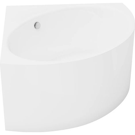 Baignoire d'angle - 120 x 120 x 63 cm - Acrylique - Blanche - 198 L - COBITIS