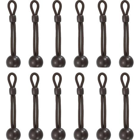 Colliers de serrage, lot de 12, 10 cm, sangles de fixation pour stores, pièces détachées, élastiques universels pour volets roulants extérieurs et stores intérieurs et extérieurs, couleur café (1/5)