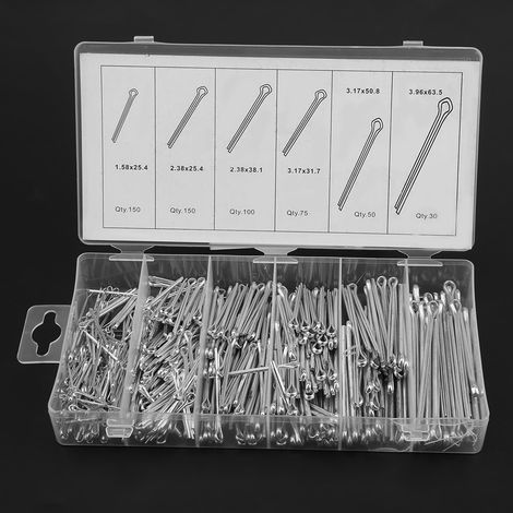 Kit de 555 goupilles fendues pour attelage mécanique de tracteur, avec étui. (1/5)