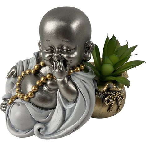 Signes Grimalt Figure Monk Buddas Silber Buddha Buddha - 10x12x7cm