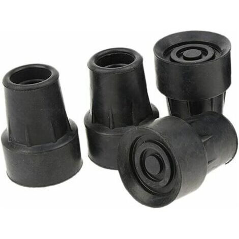Pack de 4 Embouts de Canne Antidérapants Standard Embouts en Caoutchouc Noir - 19mm