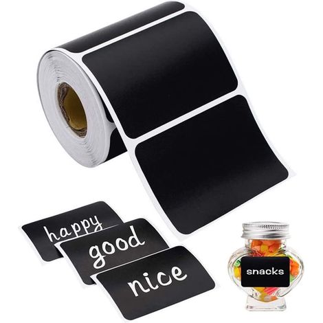 Lot de 300 étiquettes autocollantes pour tableau noir - Imperméables et réutilisables - Pour cuisine, école, bureau, bocaux et organisation (1/5)