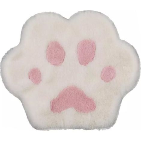 Rose et blanc, coussin de siège de voiture patte de chat, joli coussin de patte de chat en peluche, coussin de siège chaud (1/5)