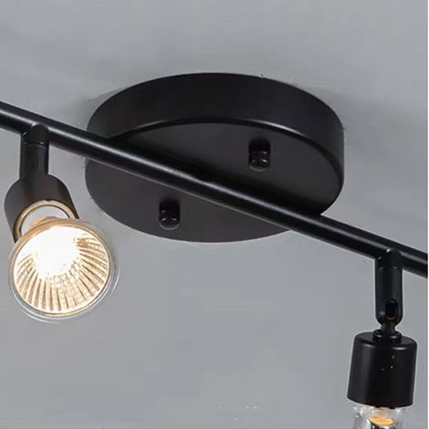 Spot de Plafond LED 2 Ampoules - Plafonnier Moderne Spot LED, Rotatif, Lumière Chaude - noir (1/5)