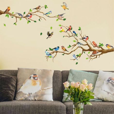 Branche Oiseaux Stickers Muraux Chambre PVC Fond Dcoration Murale Stickers Muraux (1/5)