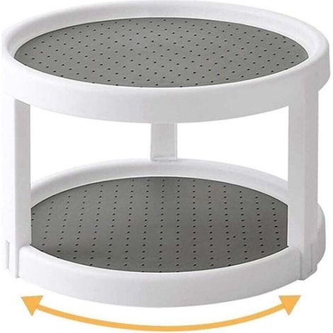 Porta spezie girevole a 2 livelli da 25 cm, antiscivolo, organizer per dispensa e piano di lavoro della cucina (1/4)