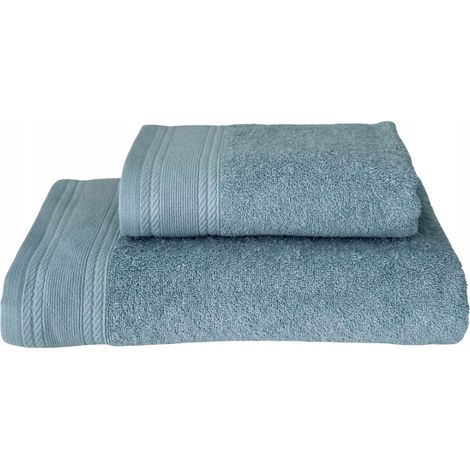 2er-Set Badetücher, 100 % Baumwolle, saugfähig, Spa-Hotelqualität, 50 x 90 cm und 70 x 140 cm (1/5)