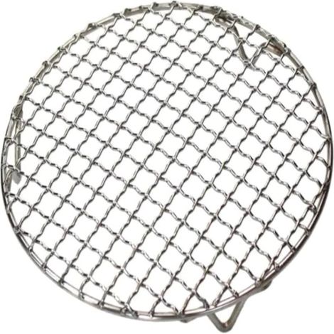 Grille de barbecue ronde en acier inoxydable antiadhésive réutilisable avec pieds, support de cuisson à la vapeur et de refroidissement, accessoires de barbecue (1/5)