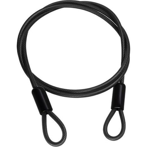 Sicherheitsschloss-Kabel 2,5mm x 1,5m Schwarz mit Doppelöse für Fahrrad, Gepäck