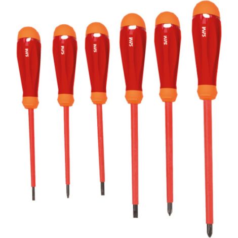 Jeu de 6 tournevis isolés 1000V SAM OUTILLAGE - ZTC-J6