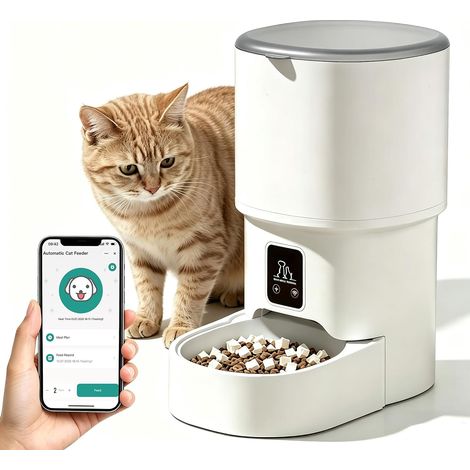 Distributeur automatique de croquettes pour chat 4L avec minuterie et Wi-Fi 2,4 GHz (1/5)