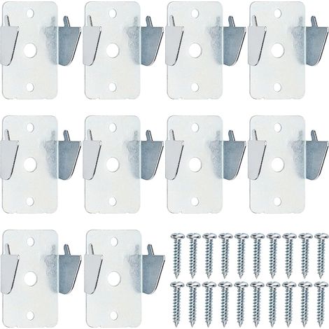 Set mit 5 Metall-Gardinenstangenhalterungen - Robuste Gardinenstangenhalterungen mit Schrauben, Doppelhaken zur Wandmontage von Gardinenstangen, geeignet für den Einsatz zu Hause und im Büro, Silber.