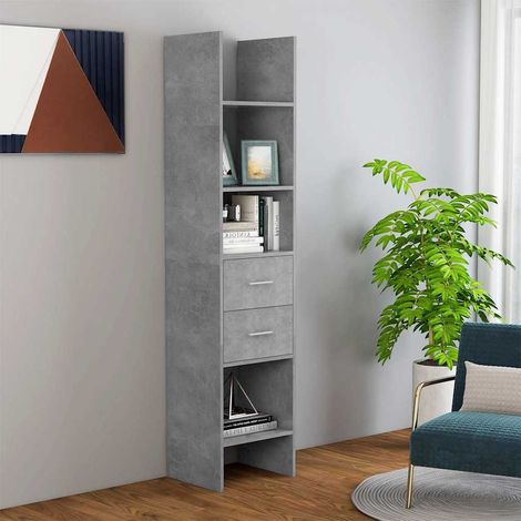 803420  Book Cabinet Concrete Grey 40x35x180 cm Engineered Wood vidaXL (1/5)