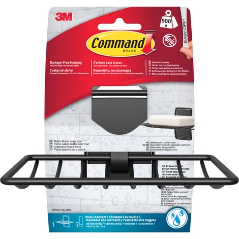 Command™ porte-savon pour salle de bains, Noir mat (1/5)