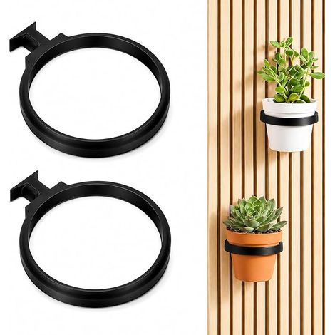2 Pack Wall Plant Brackets:Black Floating Shelf for Acoustic Panels No Drilling Multifunctional Plant Accessories for Living Room Bedroom (1/5)