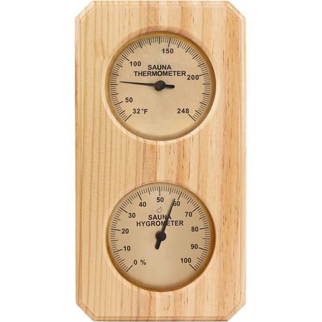 Saunathermometer und Hygrometer Later 2 in 1, vertikaler Indikator, misst die Innentemperatur und die Luftfeuchtigkeit in der Sauna. (1/5)