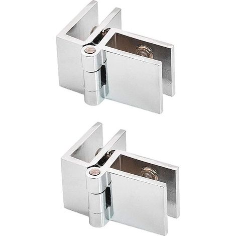 2 PCS 90 Degrés Clip de Porte en Verre Charnière Sans Perçage pour Épaisseur de Verre 5mm - 8mm (1/5)