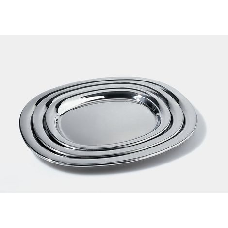 Plat de Service Acier Inoxydable Argent 30,00 x 24,00 x 30,00 cm