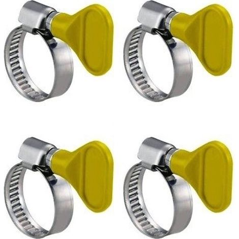 Trade Shop - Set 4pz Ferma Stringitubo 32mm Fascetta Acciaio Senza Vite Con Farfalla Acqua Tubo Gas -