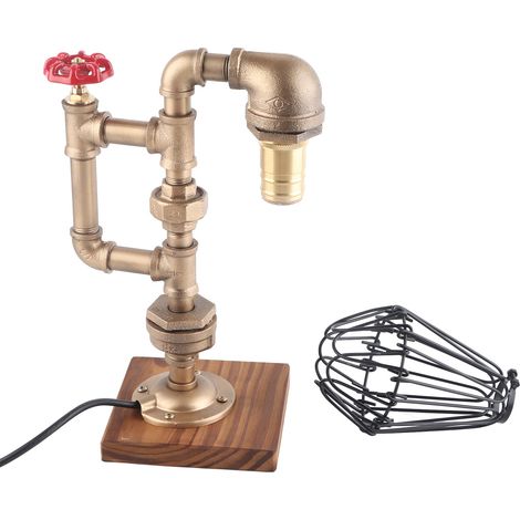 Lampe de bureau style industriel rétro, lampe de bureau à tubes Edison, certification CE américaine, norme européenne 220 V (1/5)
